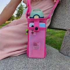 Portable Water Bottle Cover with Phone Holder and Strap for Outdoor Activities