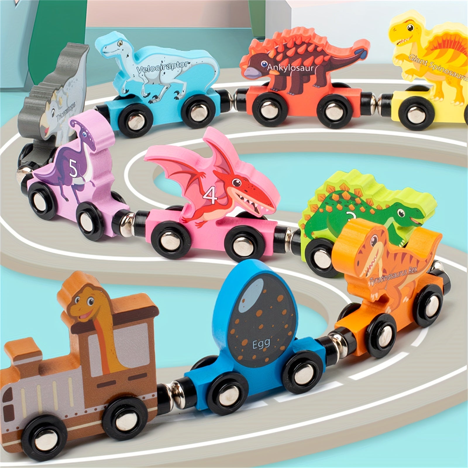 Magnetic Dinosaur Train Set 10pcs Educational Toy