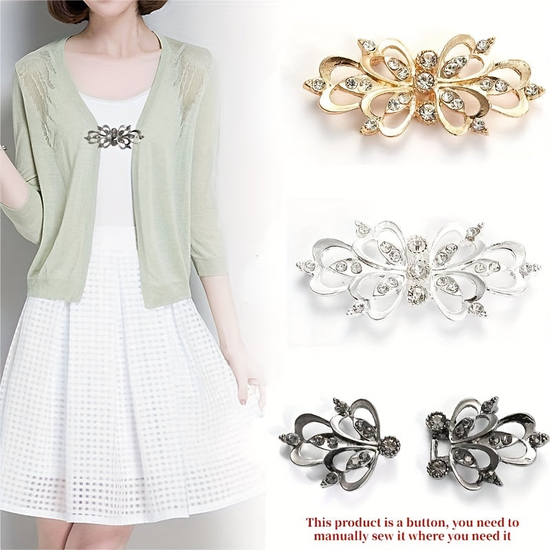 Rhinestone Clip Cardigan Shawl Cape Buckle