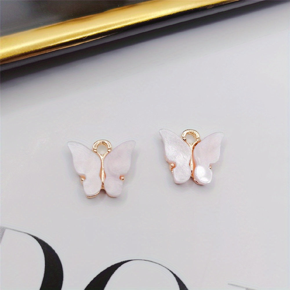 Acrylic Butterfly Alloy Necklace Earrings DIY Jewelry Accessories