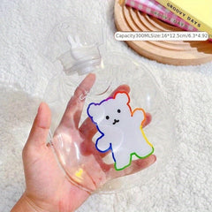 Cartoon Transparent Hot Water Bag Portable Hand Warmer For Winter