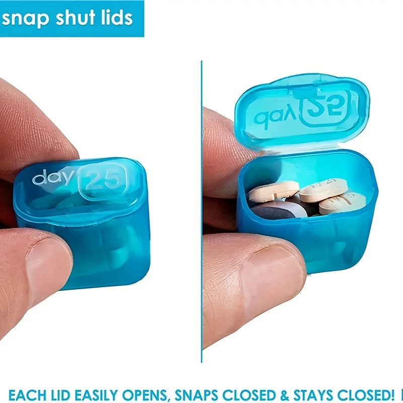 Plastic 31 Compartment Pill Storage Box with Date for Outdoor Use