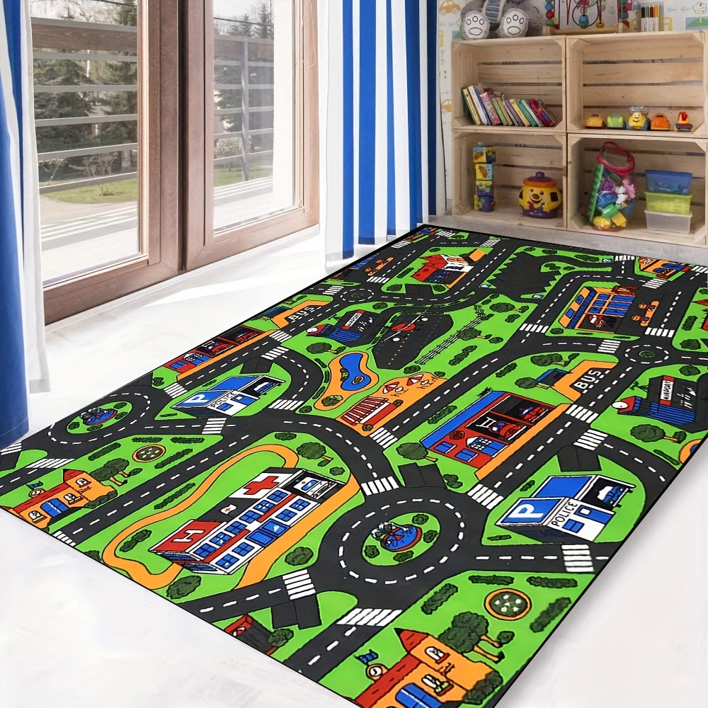 1pc Traffic Car Mat Kids Toy Cars Non Slip Rug Boys Play Mat Road Rug