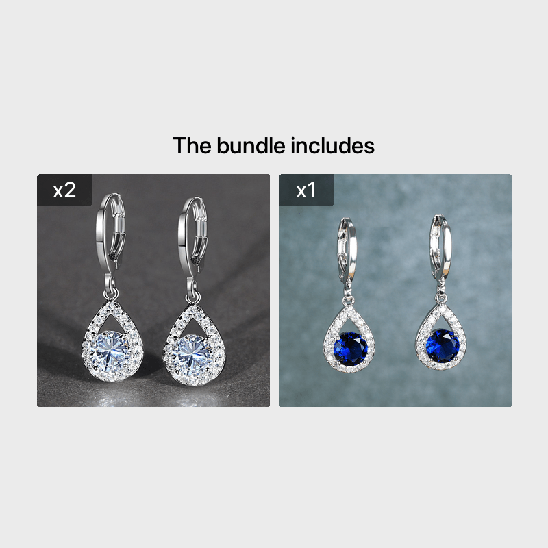 Sapphire Drop Earrings Golden Dangle Hoops Bride Wedding Jewelry