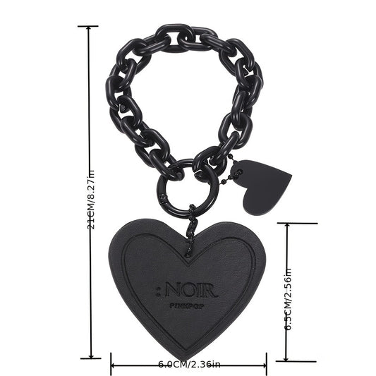 Chain Love Leather Car Keychain Acrylic Bag Pendant