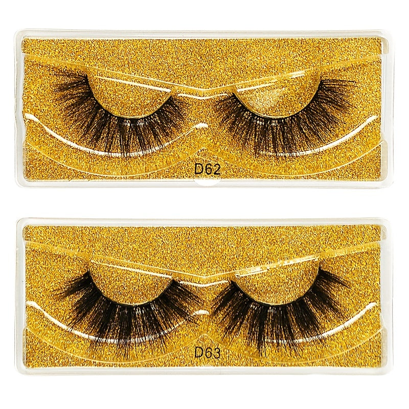 20 Pairs Fluffy Wispy 3D Mink Lashes False Eyelashes Pack with Glitter Box