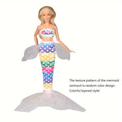 Doll Mermaid Swimsuit Bathing Suit Random Colorful Bikini Swimwear Beach Clothes
