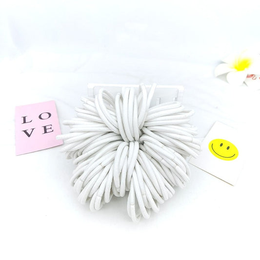 100pcs Thick Woven Hair Elastics Rubber Bands Ponytail Holder