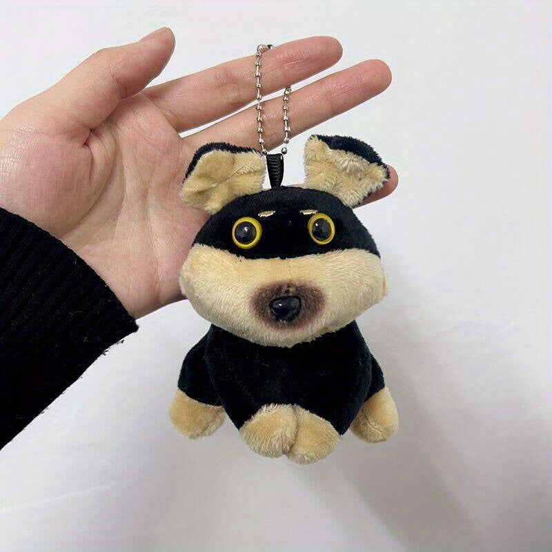 Ugly & Bee Puppy Plush Bag Pendant Soft Stuffed Animal Yellow Eyes R