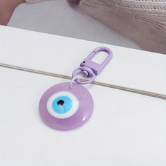 Plastic Devil's Eye Alloy Keychain Macaroon Keychain For Bag Jewelry