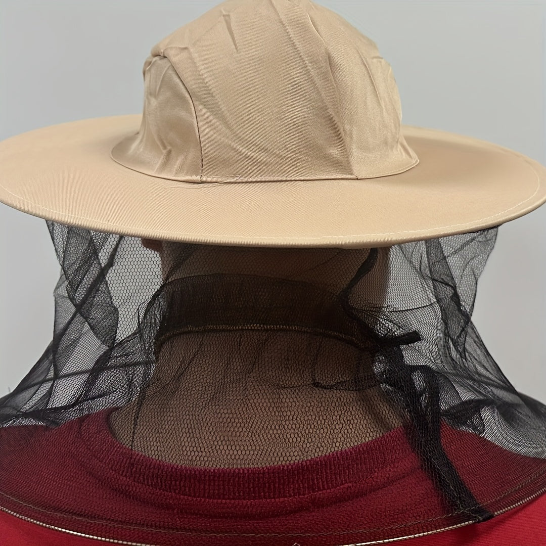 Breathable Beekeeper Hat Wide Brim Sunscreen Mesh Adjustable Fit