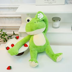 Big Eyed Frog Plush Toy Soft Green Stuffed Animal Eyes Desktop Sofa Decor