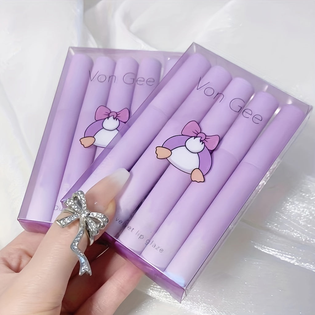 Waterproof Lip Tint Set Matte Lipstick Gloss 5pc Makeup