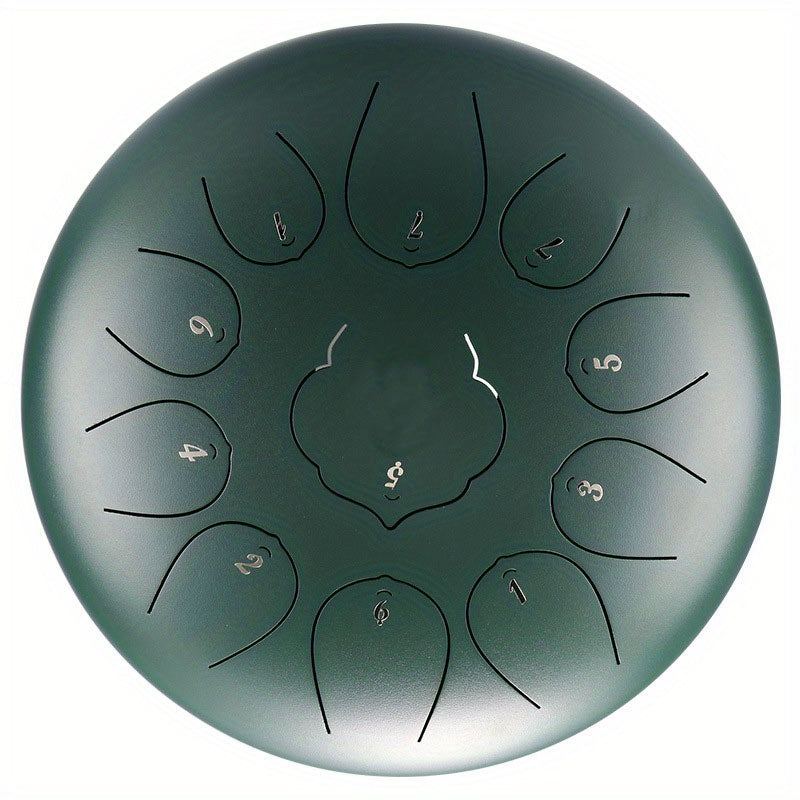 25cm Steel Tongue Drum 11 Tones with Bag, Book, Mallets