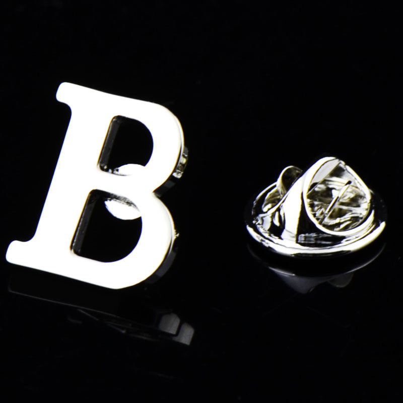 Men's Monogram Brooch Shirt Collar Pin