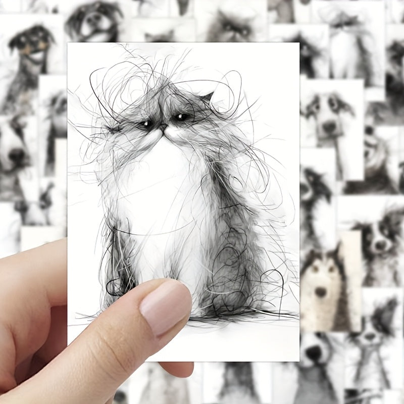 100pcs Vintage Animal Stickers Waterproof Self Adhesive