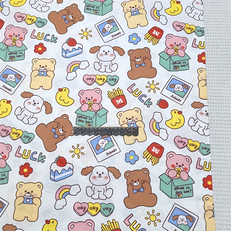 4pcs 9.8in Cartoon Pattern Cotton Squares DIY Quilting Fabric