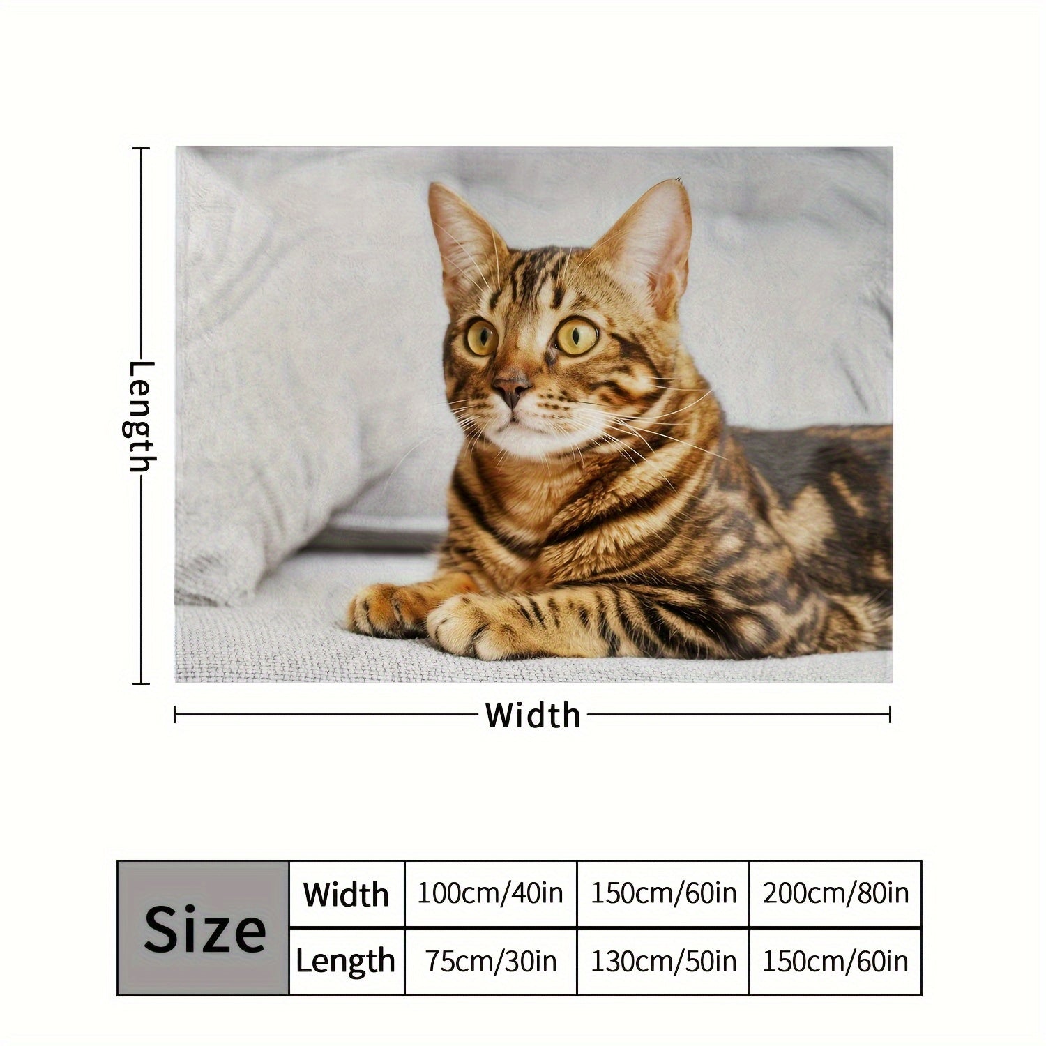 Cat Pattern Soft Plush Blanket All Seasons Flannel Couch Bed Travel Camping