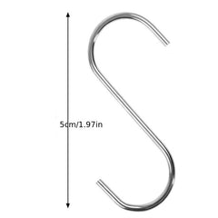10pcs Stainless Steel S Hook Kitchen Bathroom Clothing Metal Hanging Hook