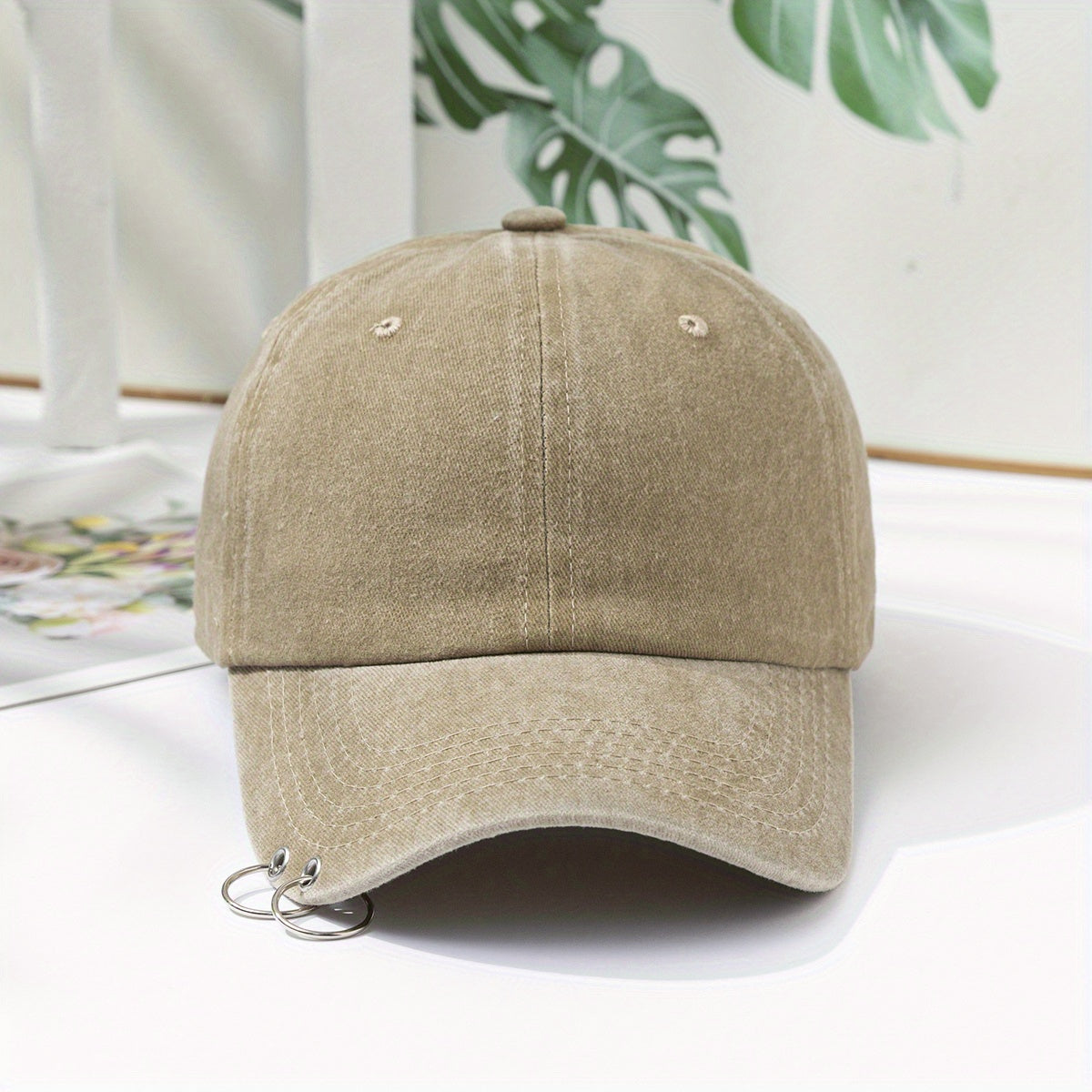 Men's Iron Ring Baseball Cap Distressed Sun Hat