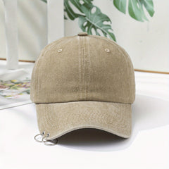 Men's Iron Ring Baseball Cap Distressed Sun Hat