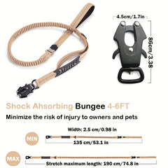 Tactical Dog Leash w/ Quick Release & Reflective Shock Absorber