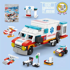 Ambulance Building Blocks DIY Toy for Kids, Educational Gift