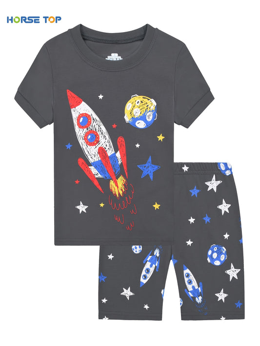 Boys Rocket And Planet Outfit Shorts & T shirt