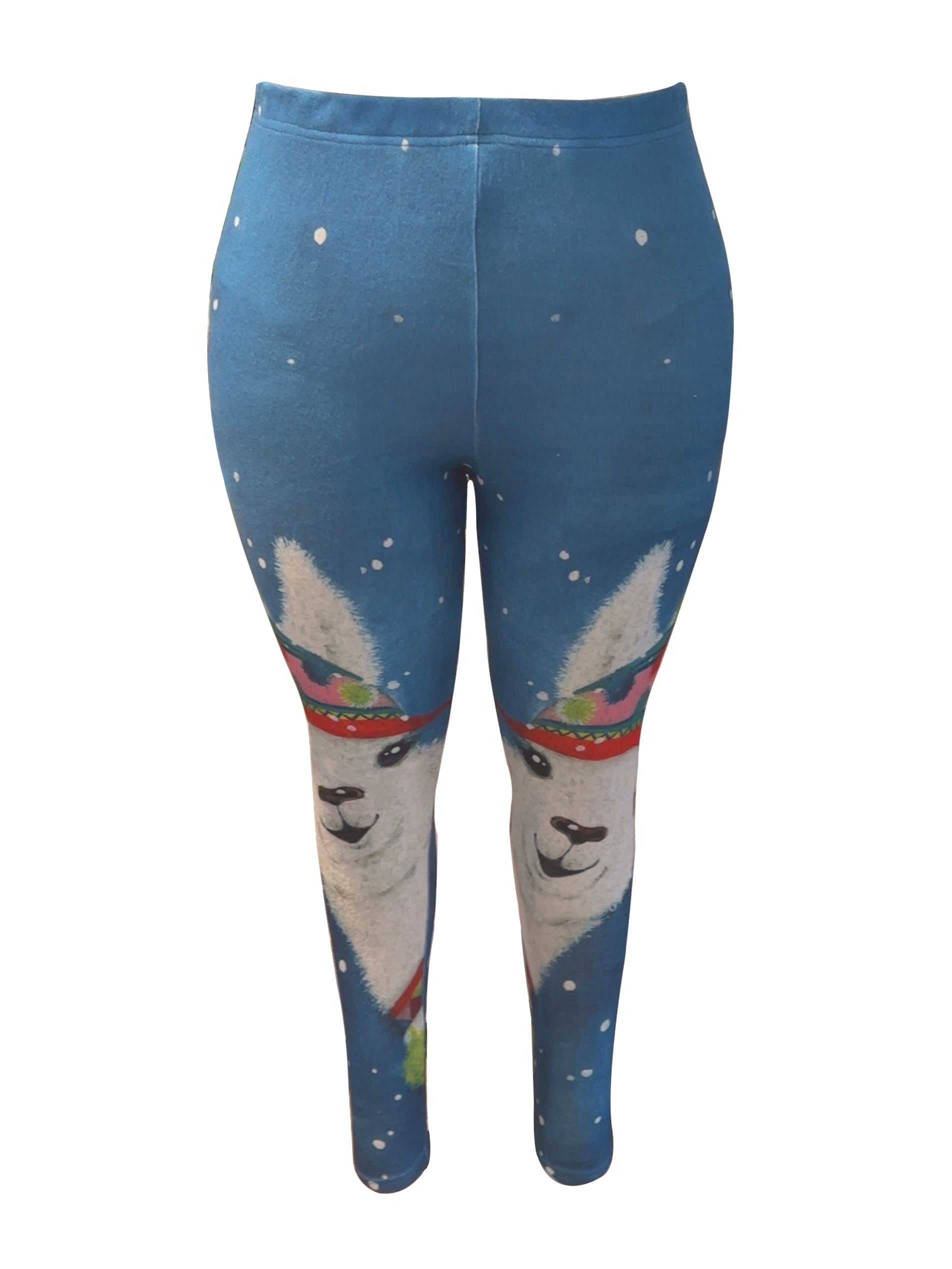 Women's Plus Alpaca Print Leggings High Rise High Stretch