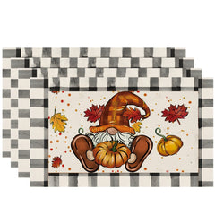 4pcs Halloween/Thanksgiving Pumpkin Placemats Colorful Pvc Mats