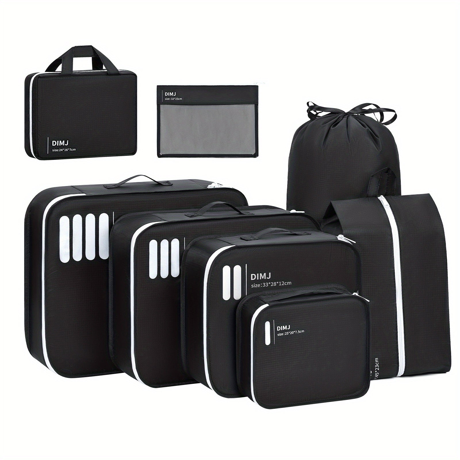 8 Pcs Packing Cubes For Travel Luggage Organizers Lightweight Travel Bags