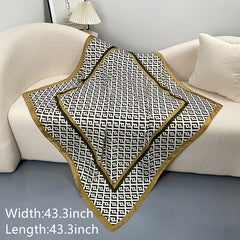 Grid Print Bandana Square Scarf