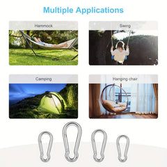 10pcs Stainless Steel Spring Snap Hook Buckle for Outdoor Activities