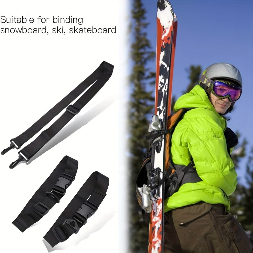 Portable Ski Sled Straps Pole Carrier Adjustable Shoulder Straps
