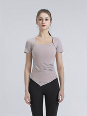 Women's Summer Slim Leisure Sports Short Sleeve T-shirt Solid