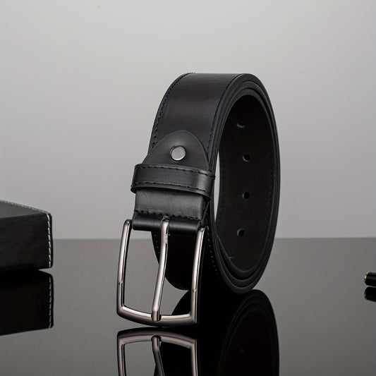 High End Embossed Sports Square Casual Belt PU Men's Leather Belt
