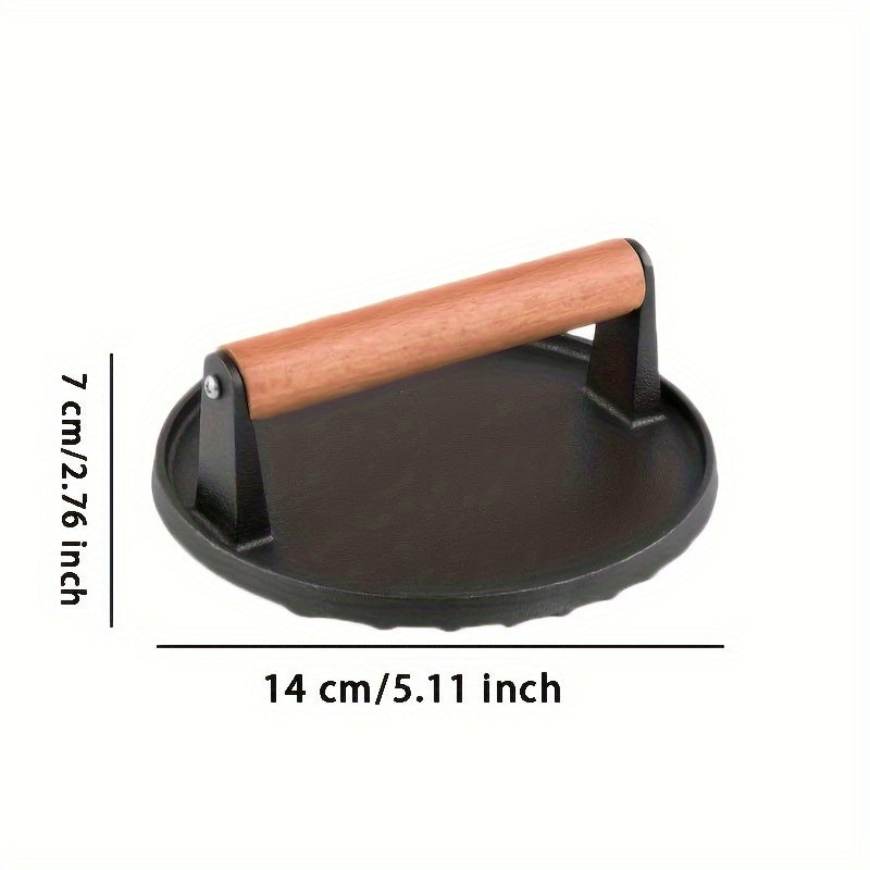 Iron Burger Press Cast Iron Grill Press For Perfectly Seared Bacon Steak & Sandw