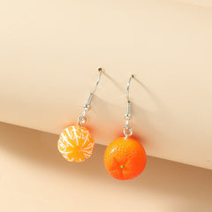 Orange Resin Earrings Peeling Fruit Style Jewelry