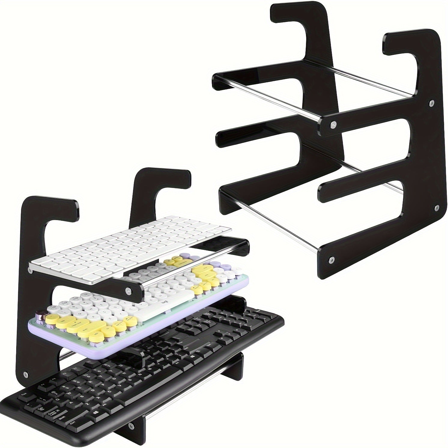 Acrylic Keyboard Stand 3 Layer Storage Rack