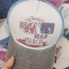 Graffiti Print Baseball Cap Washed Distressed Cap