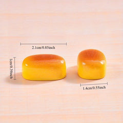 2pcs Realistic Bread Bun Models for DIY Diorama Bakery Decor