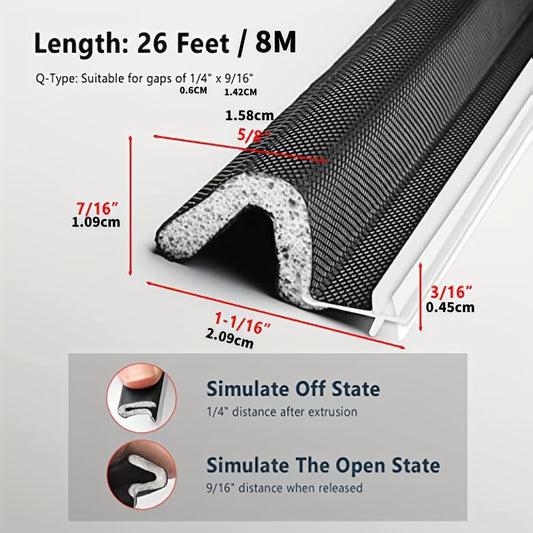V Shaped Foam Kerf Door Weather Stripping, Easy Installation, Large Gap Seal