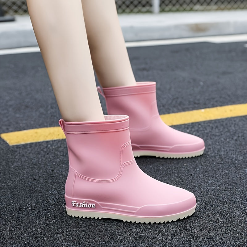 Women's Stylish Waterproof Medium Tube Rain Boots
