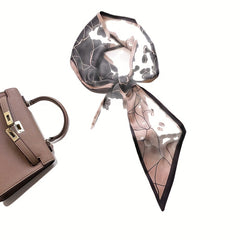 Flower Print Vintage Twilly Scarf Neckerchief French Style Hair Ribbon