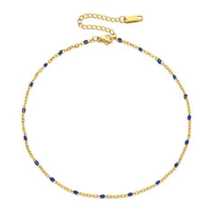 Stainless Steel Anklet Beaded Bells Charm Adjustable Foot Chain