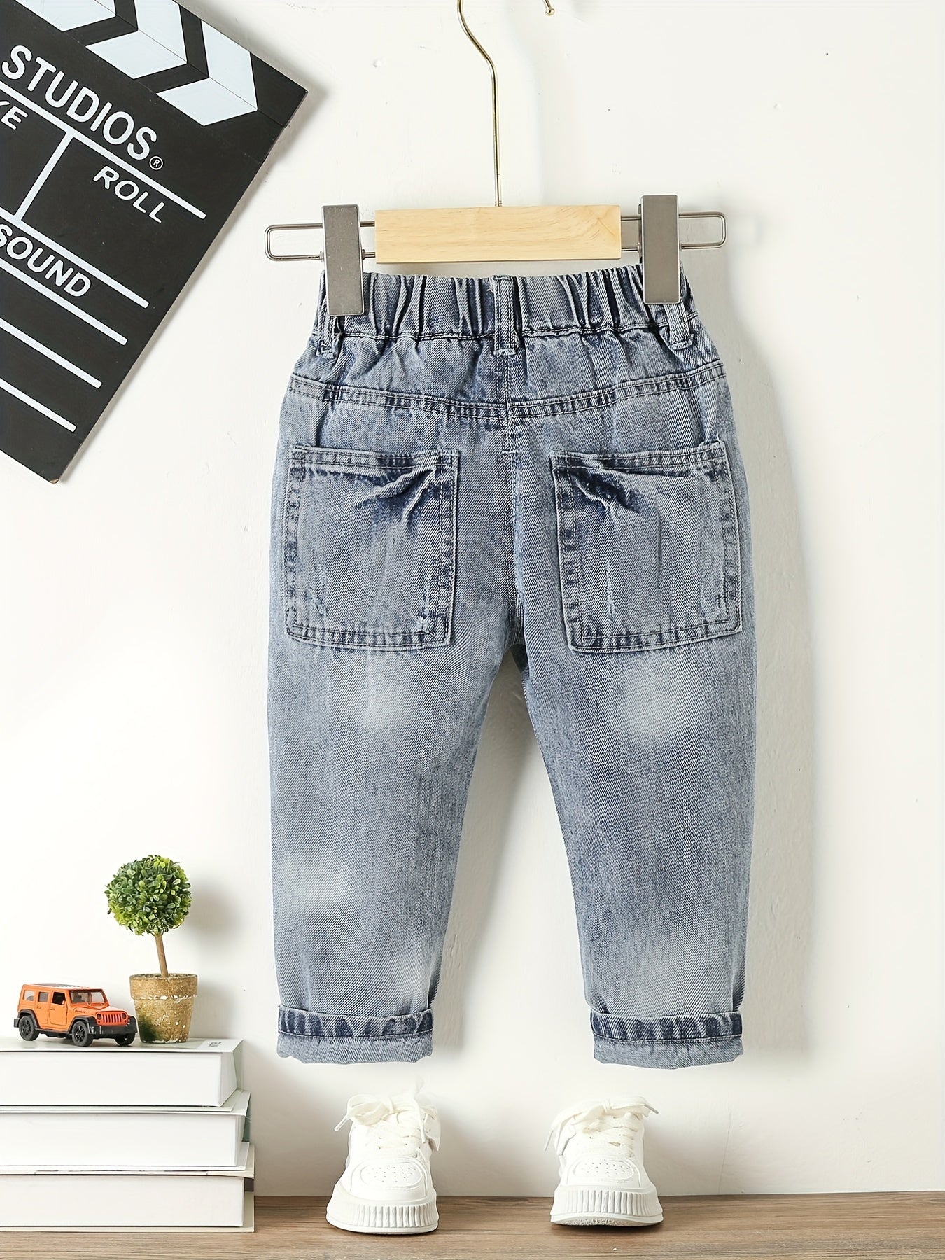 Boys Ripped Denim Jeans Long Pants Preppy Style Kids Clothes