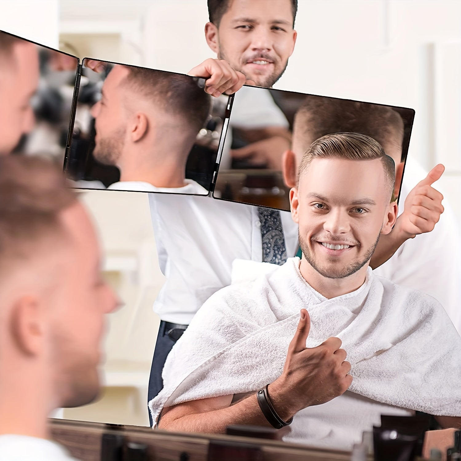 3 Way LED Self Haircut Mirror Lighted Trifold 360 Mirror
