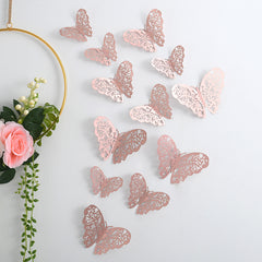 3D Hollow Butterfly Wall Stickers Metal Texture Wall Decor for Living Room