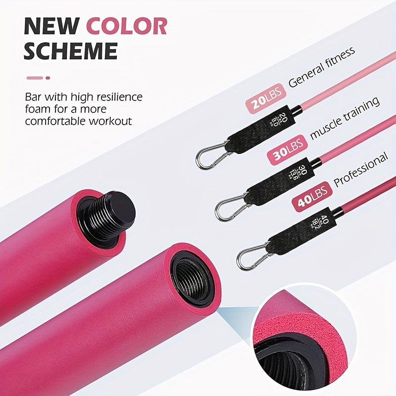 Portable Pilates Tensioner Kit with Latex Resistance Band