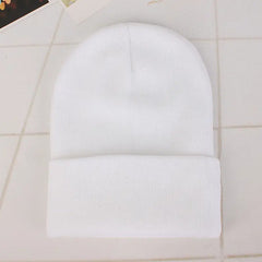 Fluorescent Knitted Beanie Hats Elastic Woolen Cap
